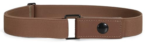 JasGood Kindergürtel für Jungen Ohne Schnalle Elastischer Gürtel für Kinder Verstellbarer Klettverschluss Kinder Gürtel für Jungen und Mädchen,Kaffee,72cm