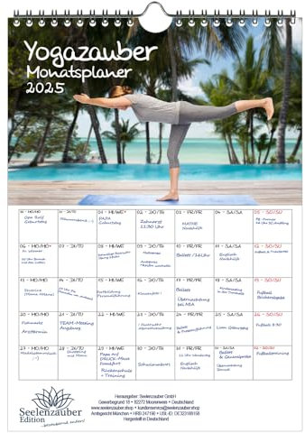 Yogazauber Planer DIN A4 Kalender für 2025 Yoga Entspannen Ying Zen - Seelenzauber