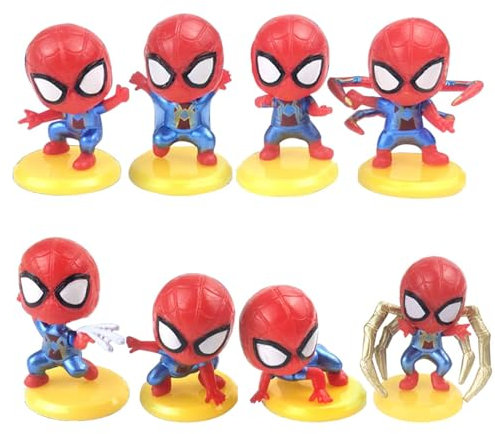 8 Piece Figure Cake Toppers, Wopin Action Figure Set, Hero Decorations Cartoon Characters Party Decorations, Party Cake Decorations, Supplies Cake Decorations