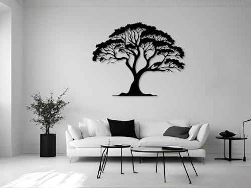 VAILLA ® Baum des Lebens Wanddeko, Wandbild aus Holz, Wand deko in Schwarz Gold, Home Wall Art Dekoration, Wandaufkleber 3D, Moderne Deko, Bilder für Zuhause Büro Schlafzimmer, Wohnzimmer (Baum 9)