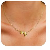 GIFT4U Damen Kette mit Buchstaben,18K Vergoldete Halskette mit Buchstaben Goldene Kette mit Namen Herzkette Kettenverlängerungen Gold Schmuck Geschenke für Frauen L