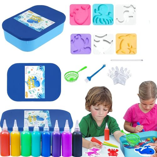 Aszaui Aqua Gelz Kreativ Set,Magischer Wasserelfe Magic Water Elf,Aqua Gelz Starter Set,Wassergel Spielzeug,Aqua Fairy,3D DIY Bunte Meerestiere Spielzeug,für Jungen und Mädchen