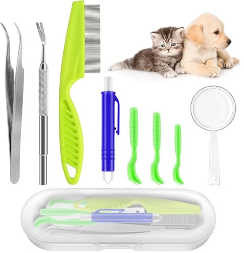 OTKARXUS Zeckenentferner-Werkzeug-Set, 8-teilig, Zeckenentferner-Werkzeuge für Hunde, Katzen, Menschen