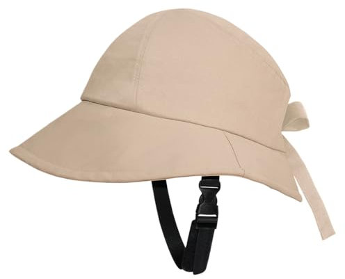 BEAHING Bicycle Helmet Women, Bicycle Helmet Wide Brim UV Protection Adjustable Shaped Unisex Cycling Hat Safe Comfortable Sun Hat Bike Helmet for School Cycling Riding (Khaki), Bicycle Helmet