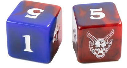 Gamegenic, Stranger Things – Hellfire Club D6 Dice Set (12x) – 16mm | Set aus 12 hochwertigen W6 aus Kunstharz, 2 leuchtende Farben erschaffen Stranger Things Look, Würfelgröße: 16 mm