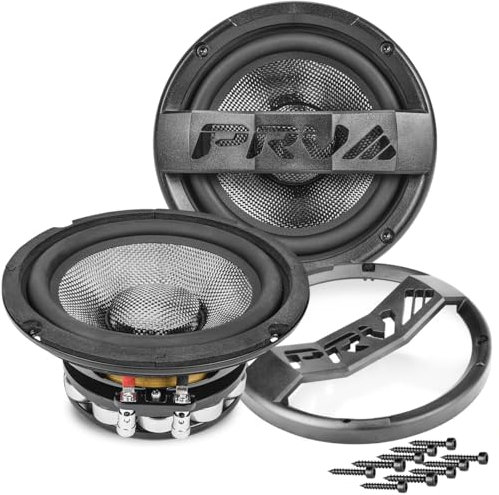PRV AUDIO Altavoz de fibra de carbono de rango medio de 6.5 pulgadas, 500 vatios, 4 ohmios, neodimio 6MR500CF-NDY-4, resistente al agua, altavoz de audio profesional para barco, UTV, motocicleta de 4