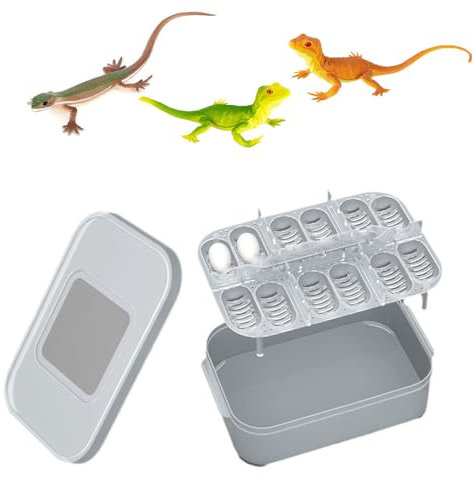 Esforzarse Reptilien-Eier-Inkubator, Eierbrutkasten mit 12 Gittern, Reptilien-Zuchtbox, Brutkasten für Reptilien-Eier, Reptilien-Inkubations-Eiertabletts, Inkubator für Reptilieneier(Transparenter)