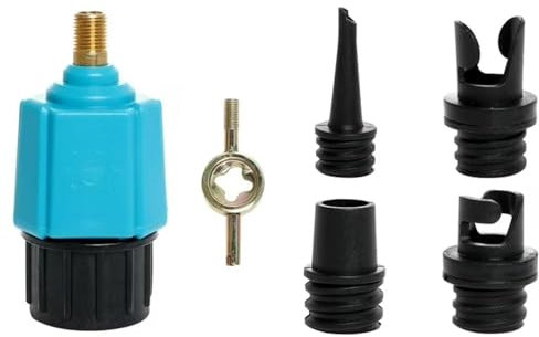 SUP Adapter für Kompressor, Sup Pumpe Adapter, Stand Up Paddle Board Luftpumpe Adapter, mit 4 Gasdüse Sup Ventil Adapter, für Alle Arten Schlauchboot Kajaks Paddle Board Ventiladapter Zubehör