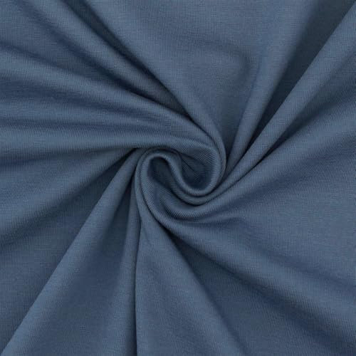 Jersey Stoff Cara, STANDARD 100 by OEKO-TEX, uni jeansblau (Länge am Stück: ab 50cm / Breite: 150cm)