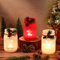 Honeydak 3 Pcs Christmas Table Centerpiece Decoration Set Rustic Mason Jar Tea Light Candle Holders with 6 Pcs Tealight Candles for Xmas Mason Decor Christmas Jars Supplies (Snowflakes Bells)