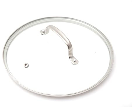 Nuwave 3QT Vented Tempered Glass Lid for Saucepan, Oven Safe up to 350F, Dishwasher Safe, Shatter-Resistant, Easy to Clean, Stainless-Steel Handle and Rim, Klar Glas