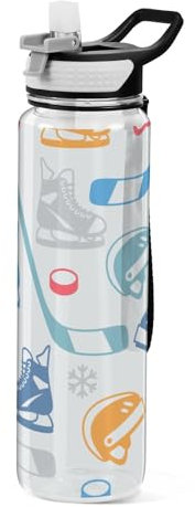 Mnsruu Bouteille d'eau transparente avec paille - Bouteille d'eau étanche - En plastique Tritan sans BPA - Pour le sport, le bureau, l'école - 1 litre