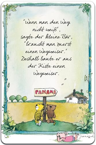 14 x 20 cm Blechschild, Wandschild, Türschild für das Kinderzimmer - lustiger Spruch Kinderbuch Motiv passend für Janosch Fans und Liebhaber