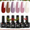 LKEE Nail Gel Polish- Pastel Nail Polishes Set 6 (Brown)