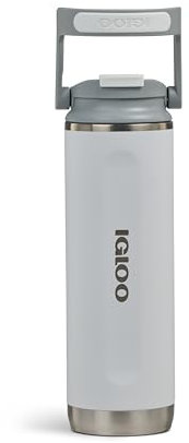 IGLOO Botella Térmica Tumbler 20, Botella de Acero Inoxidable, Blanca, Hermética, 0,6 L