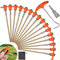 KIMIGO 16x Zeltheringe,Zelt Heringe,Drehbare Zeltheringe,Rostfreie ErdnäGel mit Nagelzieher,Adapter für Akkuschrauber,Stahl-Heringe,Heringe ErdnäGel Stabil für Harten Boden,Wald,Gras (Orange Farbe)