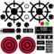 Play Kitchen Decals Stove Cooker Microwave Oven Stickers Vinyl Toy Stove Sticker DIY Replacement Kitchen Stickers Toy Gas Burner Sticker Waterproof Kids Toddler Playroom Decals