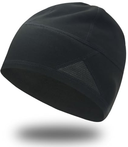 Shecret Berretto Beanie Leggero, Traspirante & Termico, Elasticizzato & Compatibile con Casco, per Corsa, Ciclismo & Sport All'aperto, Cuffia Unisex per Uomo e Donna Nero