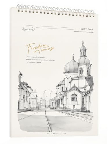 Skizzenbuch A4 Sketchbook Zeichenblock Zeichenbuch Skizzenblock A4 Spiralgebundenes Sketch Book Zeichenpapier zum Skizzen Illustration Zeichnungen Porträt 50 Blatt