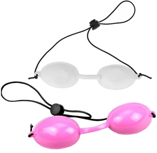 2 Pcs White Purple Uv Ir Goggles for Tanning Light Therapy, Adjustable