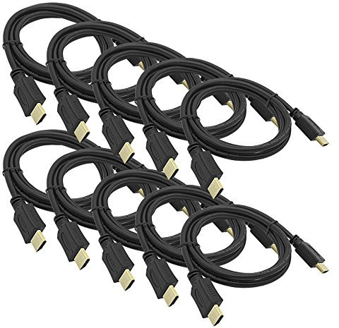 ARLI 10x 1,5m HDMI Kabel vergoldet – High Speed mit Ethernet | UHD 4K 2160p 3D ARC HDR CEC HDCP für TV Monitor Blu-ray PC OLED LED Spiel Consolen