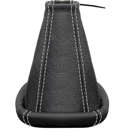 L&P A0003-4 Schaltsack Schaltmanschette 100% Echtleder Leder Schwarz Naht Weiß Ersatzteil für Corsa B