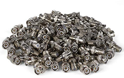 SSL 100-Pack BNC Male Plug to F Female Jack Socket Adapter Coax Cable Aerial Connector Coupler Adapter for CCTV Video Camera
