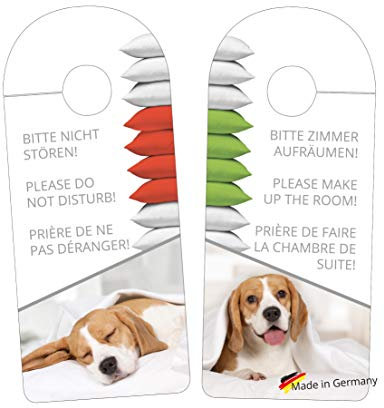 50er Pack Türanhänger, Hotel Türschild bitte nicht stören, please do not disturb, Motiv Hund,Folienkaschiert zum Abwischen für Zimmervermietungen, Pensionen oder Gäste Apartments