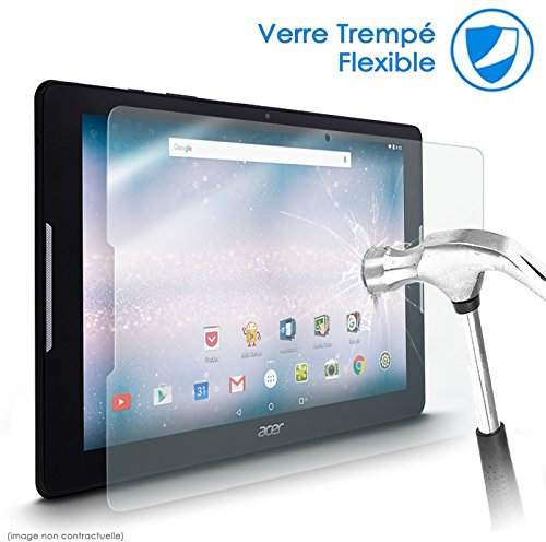 KARYLAX - Protector de pantalla de cristal flexible, dureza 9H, antiarañazos, protector para tablet Acer Iconia One 10 B3-A30 de 10 pulgadas