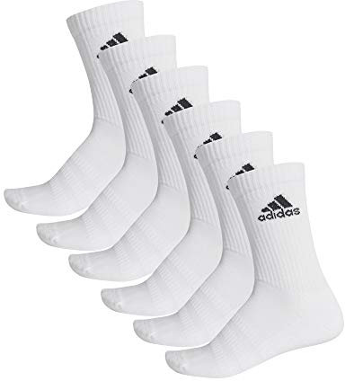 adidas Men's Cush Crw 6pp Socks, WHITE/WHITE/WHITE/WHI, M