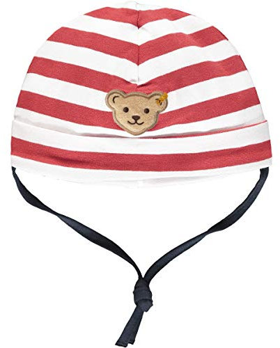 Steiff Baby-Jungen mit süßer Teddybärapplikation Mütze, Rot (Tango RED 4008), 047