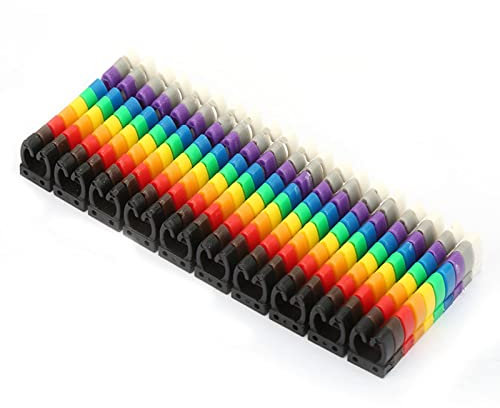 100PCS Digital Number Tube Wire Number Label Tube Cable Marker Colorful Wire Number Cable Marker Tube 0~9 Digital String Wire Marking Digital Number Wire Label Tube Set (KCM-4MM 4mm簡)