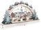 Amagogo Musik Lichterhaus Figuren Weihnachten Deko Innen Beleuchtet Wihnachtsgeschenk Holz Mini Weihnachten LED Bridge Light Music Village Bauernhaus Schreibtisch Dekor