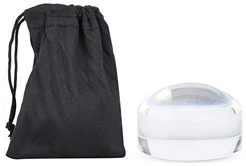 Ruiqas Crystal Magnifying Glass Dome 8X Optical Magnifier Portable Paper Reading Acrylic Magnifier Dome Hands- Free Design