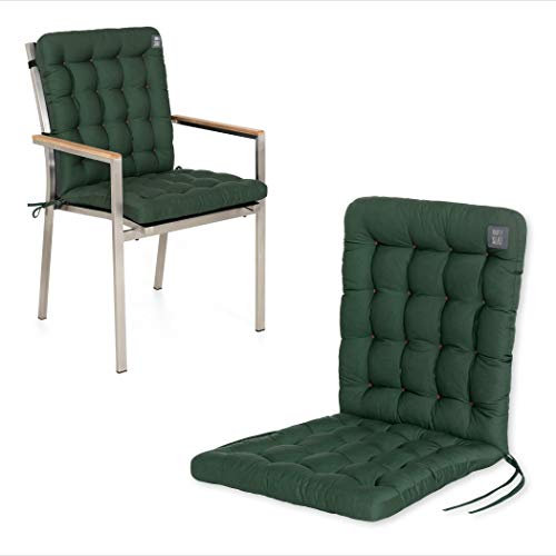 HAVE A SEAT Luxury | Gartenstuhlauflage Niedriglehner (1 St.) - Bequeme Sitzauflage Gartenstuhl - orthopädisch, wetterfest, waschbar bis 95° C - Made in Germany (1 Stück - 100x48 cm, Moosgrün)