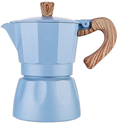 BAIYA Caffettiera Italiana,Moka Express Caffettiera,Caffettiera Pressofiltro In Alluminio (Blue,150ML)