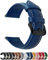 Fullmosa 12 Farben Uhrenarmband, Axus Serie Lederarmband Ersatz-Watch Armband mit Edelstahl Metall Schließe für Herren Damen 14/16/18/20/22/24mm, 22mm Dunkelblau+Schwarze Schnalle