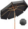 RELAX4LIFE Ombrellone da Giardino 3 x 3 M Rotondo, Ombrellone da Esterno con Tela Impermeabile e Anti-Sole, Struttura in Legno, Altezza e Inclinazione Regolabile (Grigio)