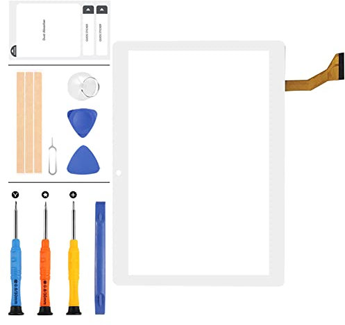 Nuevo panel de pantalla táctil digitalizador Kit de reemplazo de vidrio completo para 10.1 Dragon Touch K10 Tablet cámara agujero 11CM (no LCD) (blanco)