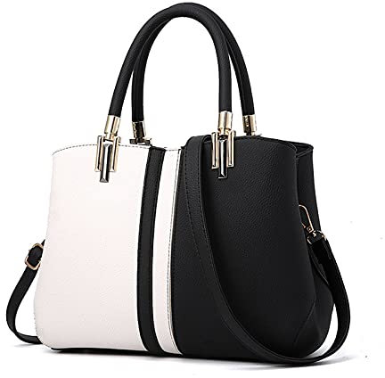 FANDARE Elegante Damen Umhängetaschen Schultertasche Frauen Handtasche PU Leder Wasserdicht für Büro Einkauf Arbeitstasche Reisen Henkeltaschen Crossbody Bag Schwarz