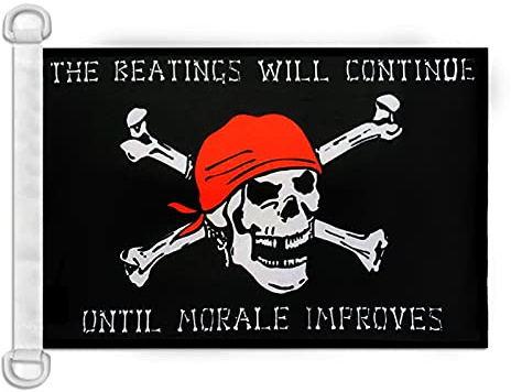 AZ FLAG Pirate Morale Boat Flag 45x30 cm Mesh Polyester Plastic Rings | Outdoor and marine use Pirates 12x18 in boat flag weather resistant with double stitched seams and reinforced edges