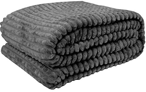 Bestlivings Kuscheldecke XXL (180x220 cm) - Anthrazit - Flauschdecke Microfaser-Decke - Jacquard, große weiche Wohn-Decke zum kuscheln