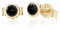 NKlaus Paar 4,0mm 333 Gelb Gold 8 Karat Ohrstecker Kristall Zirkonia Schwarz Butterfly Verschluss Damen Mädchen 3376