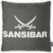 Sansibar Sylt Dekokissen »Outdoor Kissen (1 Stück), Dekokissen Logodruck, 45x45 cm, mit Kissenfüllung, Wasser- und schmutzabweisend«, in- und Outdoor geeignet (anthrazit/Offwhite)
