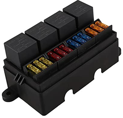 Aublinto Auto Sicherungskasten, 4 Fach 12V 40A, Wasserdicht, für Auto, Boot, Marine, SUV, Wohnmobil, LKW