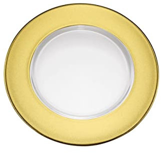 SWEET HOME Sottopiatto in Vetro Trasparente Fascia Oro Metallizzato cod.SV00600AU cm 1h diam.32 by Varotto & Co.