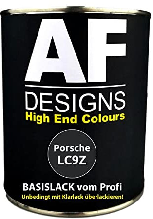 Alex Flittner Designs 250ML Autolack für Porsche LC9Z Basaltschwarz Metallic Basislack spritzfertig
