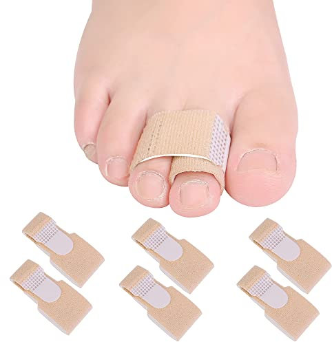 DYKOOK Broken Toe Wraps Splint Bandages 6 Pcs, Toe Straighteners Toe Separator Spacers for Bent Toes Overlapping Toes Hammer Toe