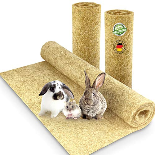 Nagerteppich aus 100% Hanf, 40 x 25cm, 5mm dick, Hanfteppich für alle Arten Kleintiere, Hanfmatte Nagermatte Nager-Teppich Bodenabdeckung (40 Stück)