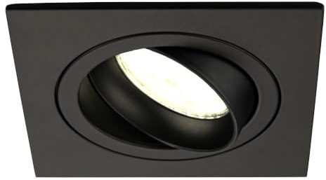Ledvion LED Einbaustrahler Schwarz 3W dimmbar Neutralweiss | Einbaumass Ø92mm; Fuer trockene Innenraeume wie Wohnzimmer Kueche und Flur; Integrierte LED Lichtquelle enthalten
